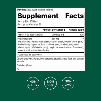 Standard Process Cataplex A - Supports Eye Health & Mucous Membranes - Supports Healthy Vision & Provides Antioxidant Vitamin A - Non-Dairy & Non-Soy - 180 Tablets Standard Process Inc.Buy Supplements Australia