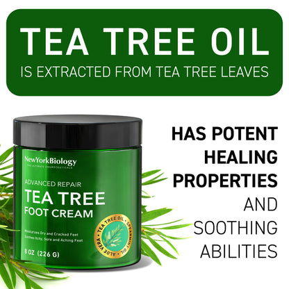 New York Biology Tea Tree Oil Foot Cream for Dry Cracked Feet, Athletes Foot, Nail Fungus NEW YORK BIOLOGY THE ULTIMATE COSMECEUTICALSBuy Supplements Australia
