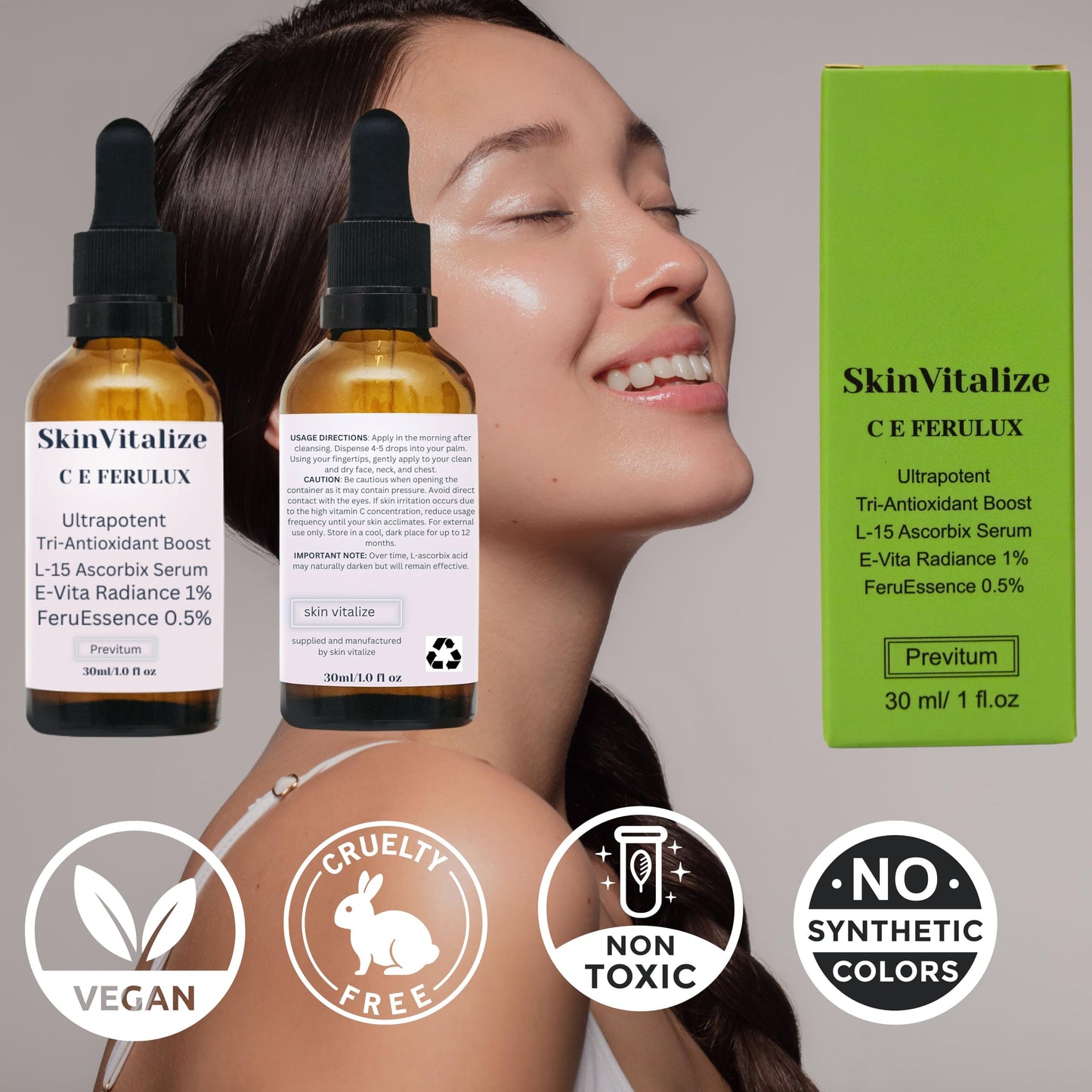 SkinVitalize C E ferulux Vitamin C Serum - 30ml: Advanced Formula for Fighting with Wrinkles Msupps.comBuy Supplements Australia