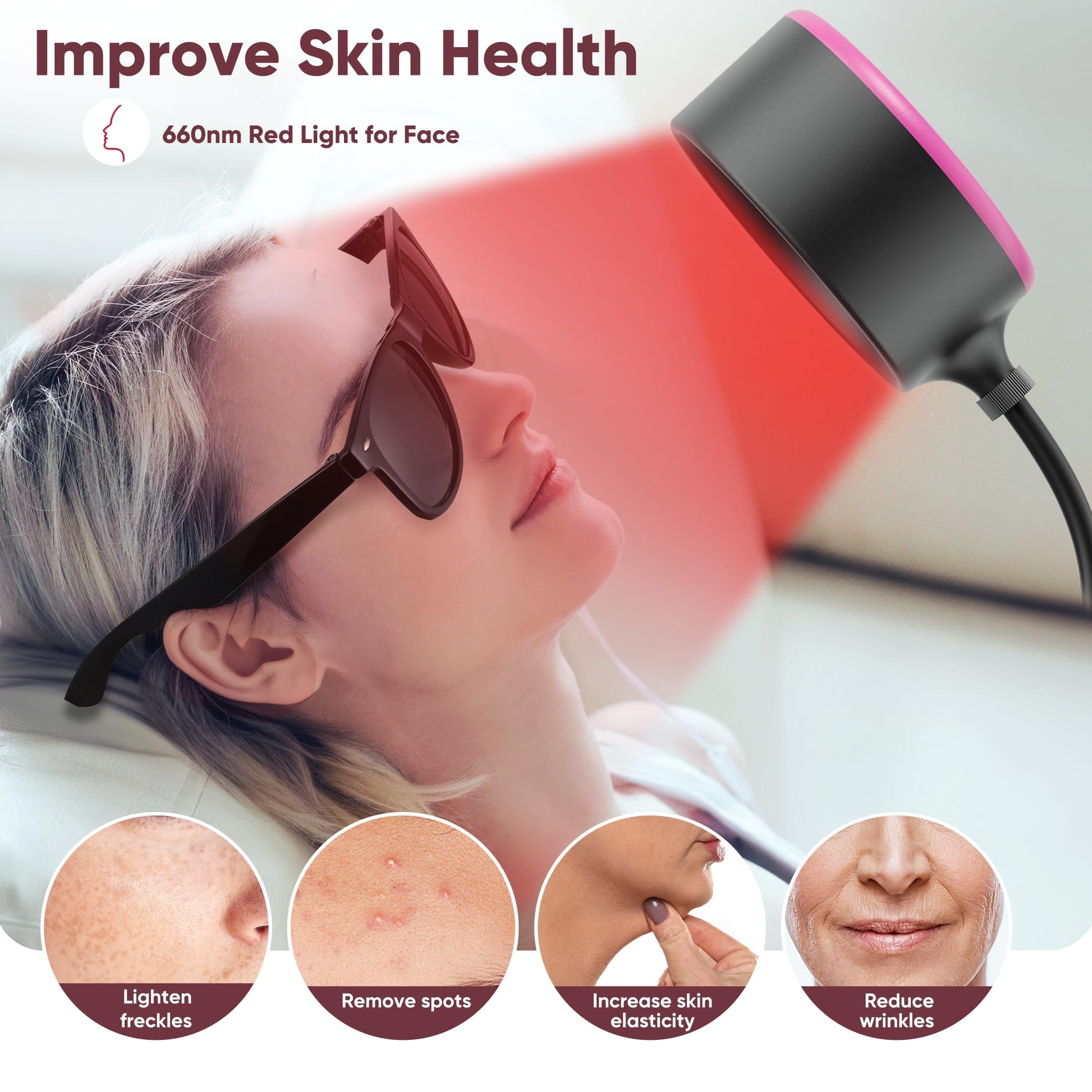 Caromolly Red Light Device Lamp, 660nm Red Light and 850nm Near-Infrared Light Combo CaromollyBuy Supplements Australia
