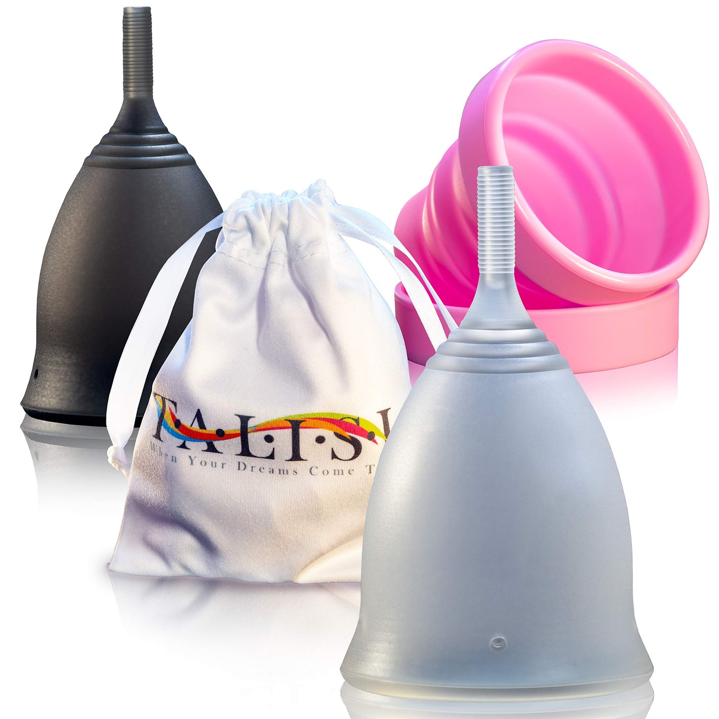 Talisi Soft Menstrual Cups Set of 2 - Reusable Period Cup for Women with Collapsible Case Holder Sterilizer TALISI WHEN YOUR DREAMS COME TRUEBuy Supplements Australia