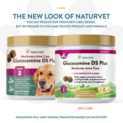 NaturVet – Glucosamine DS Plus - Level 2 Moderate Care – Supports Healthy Hip & Joint Function – Enhanced with Glucosamine, MSM & Chondroitin – for Dogs & Cats–120 Soft Chews NaturVetBuy Supplements Australia