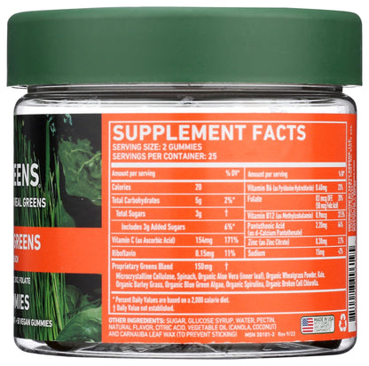8Greens Daily Greens Gummies - Superfood Booster, Energy & Immune Support - Maple Wellness Supplements