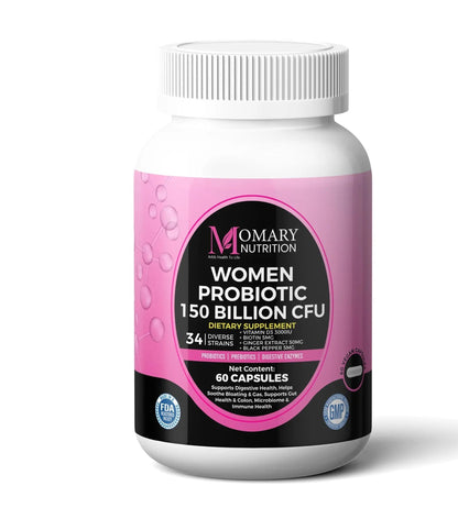 9-in-1 Bio Cultures Complex for Women – 150 Billion CFU Probiotics with 34 Diverse Strains, Organic Prebiotics, Postbiotics, Digestive Enzymes & Biotin – Supports Digestive Balance & Gut Microbiome - Maple Wellness Supplements