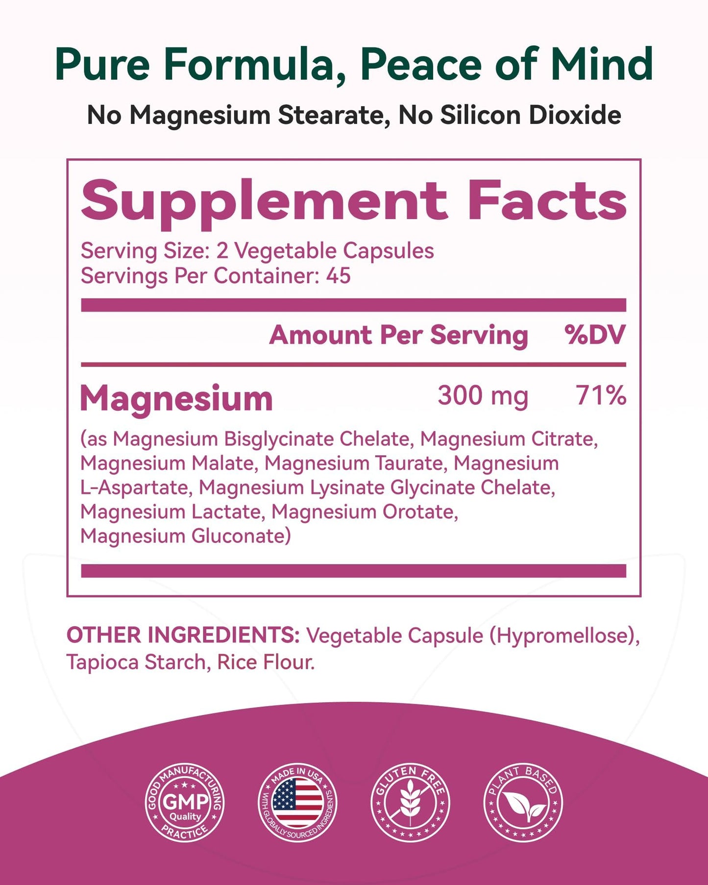 9-in-1 Magnesium Complex, 300mg Magnesium from 9 Organic Forms, Glycinate, Citrate, Malate, High Absorption for Sleep & Relaxation, Energy & Muscle Support, 90 Capsules - Maple Wellness Supplements
