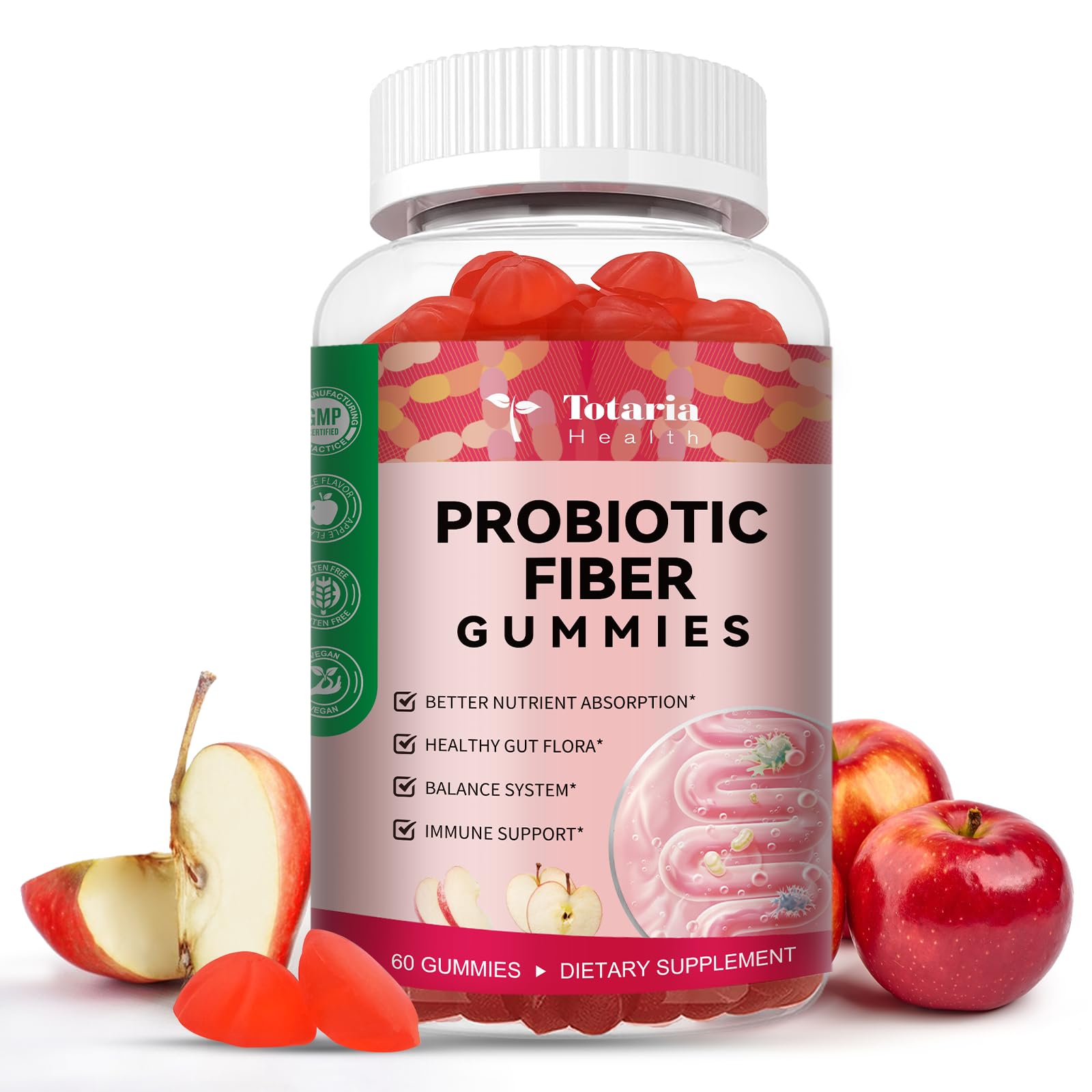 9-in-1 Probiotic Prebiotic Fiber Gummies for Adults & Teens 16G Fiber per Serving, Psyllium Husk Fiber Supplement with 5 Billion CFU Bacillus Coagulans - Maple Wellness Supplements