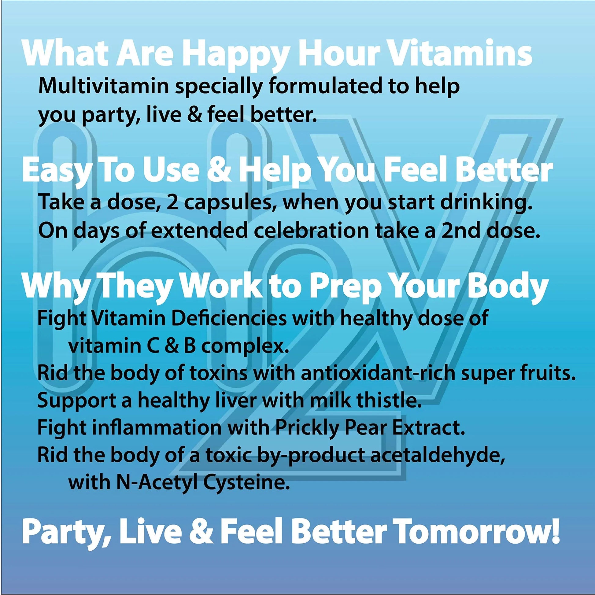 Happy Hour Vitamins Bottle - Multivitamin Formulated for Better Mornings – Live & Feel Better with Milk Thistle, Prickly Pear Cactus Happy Hour Vitamins