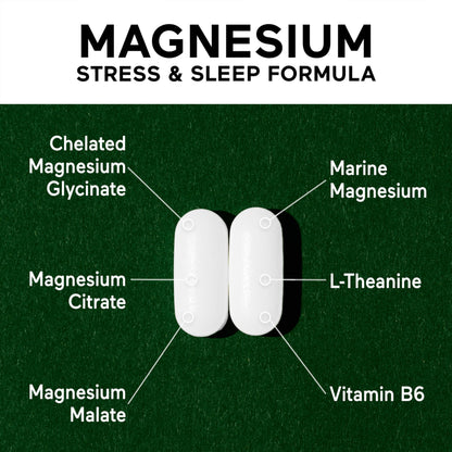 Smarter Nutrition Magnesium Complex - Chelated Magnesium Glycinate with Citrate, Malate and L-Theanine for Sleep, Muscle Relaxation and Stress Support
