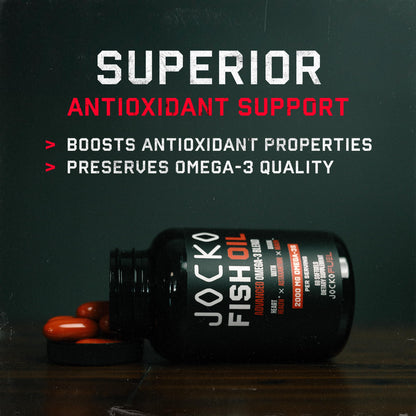 Jocko Fuel Omega 3 Fish Oil Supplement 2000mg - Burpless Fatty Acid Supplement, Wild Caught, Powerful Antioxidant with Astaxanthin (60 Capsules) Jocko FuelBuy Supplements Australia