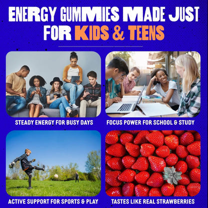 SAM+LEO Vitamin B Complex Gummies with Biotin for Kids & Teens - Caffeine-Free Focus & Energy Support Supplement Gummies | SAM+LEOBuy Supplements Australia