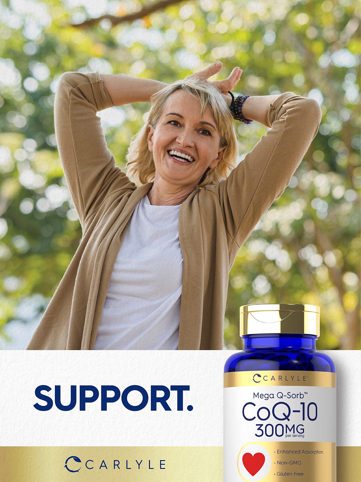 Carlyle CoQ10 300mg | 120 Softgels | Mega Q-Sorb Coenzyme Q-10 | with Black Pepper CarlyleBuy Supplements Australia