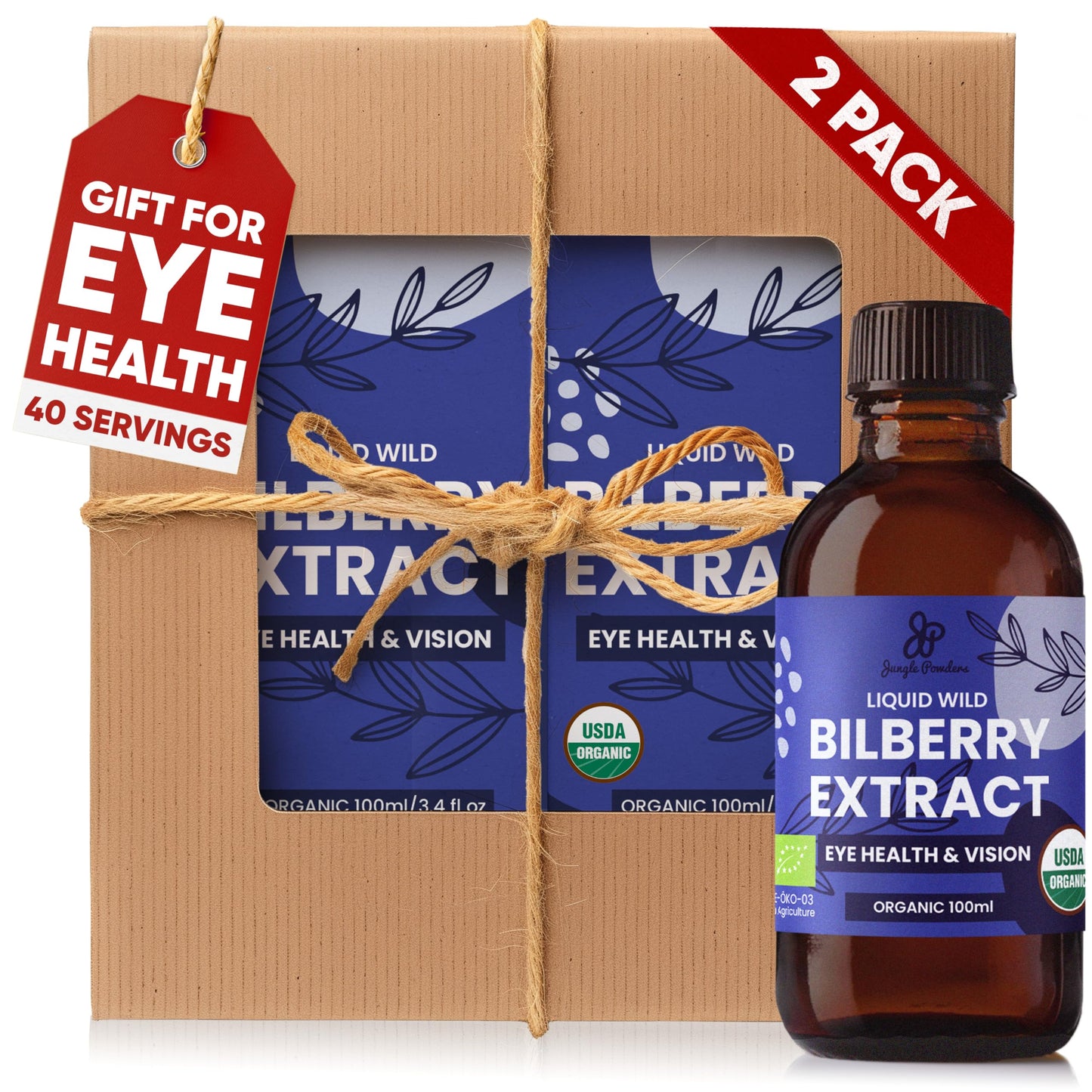 Grandpa Gifts from Granddaughter Wild Bilberry Extract USDA Organic Alcohol-Free 2x3.4oz Bottle of Liquid Bilberry Gift for Grandpa Health Gifts for Eyes High Bioavailability Liquid Extract 40 Serving Jungle PowdersBuy Supplements Australia