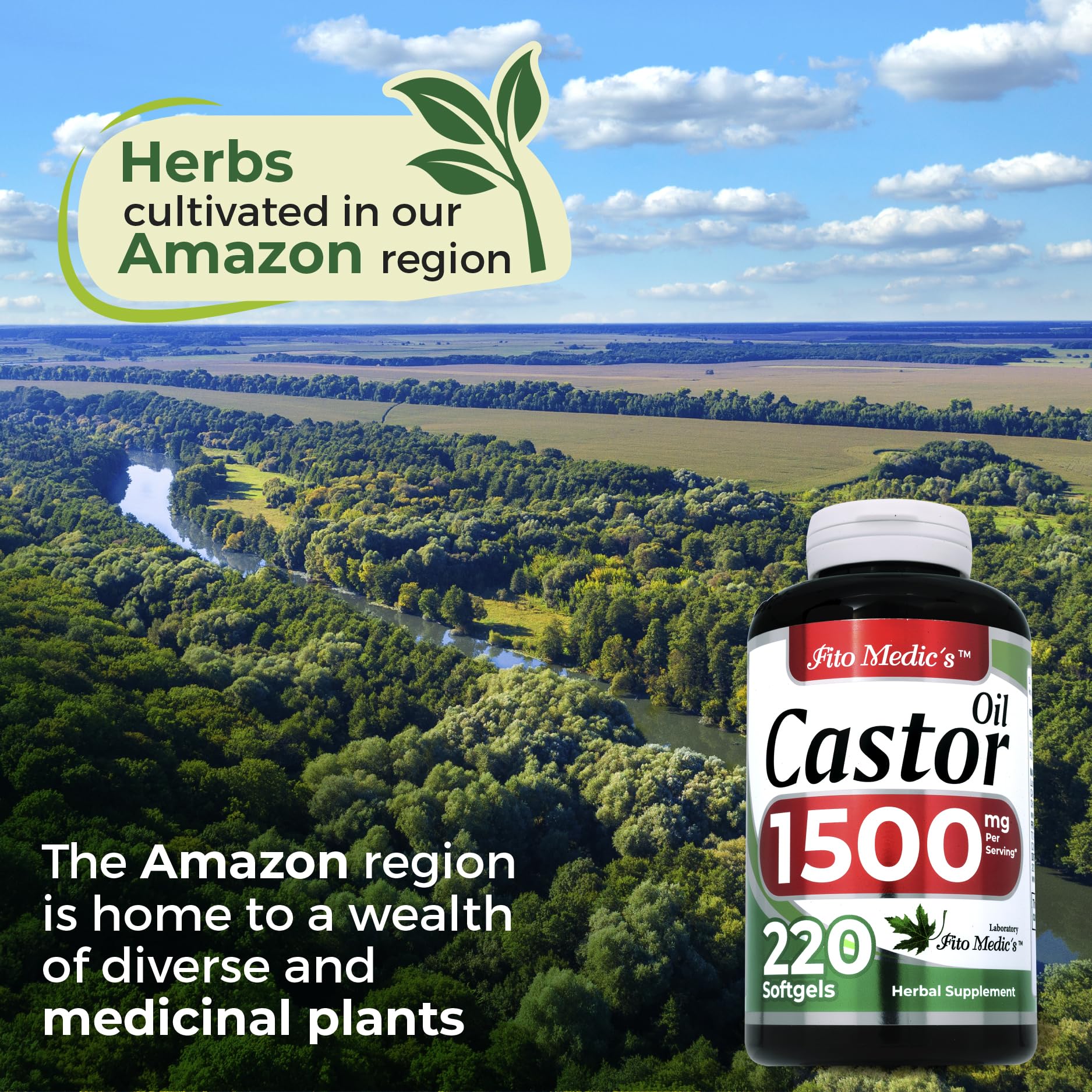 Lab | castor oil pills |220 softgels |1500 mg| castor oil capsules | castor oil capsules organic FITO MEDIC'SBuy Supplements Australia