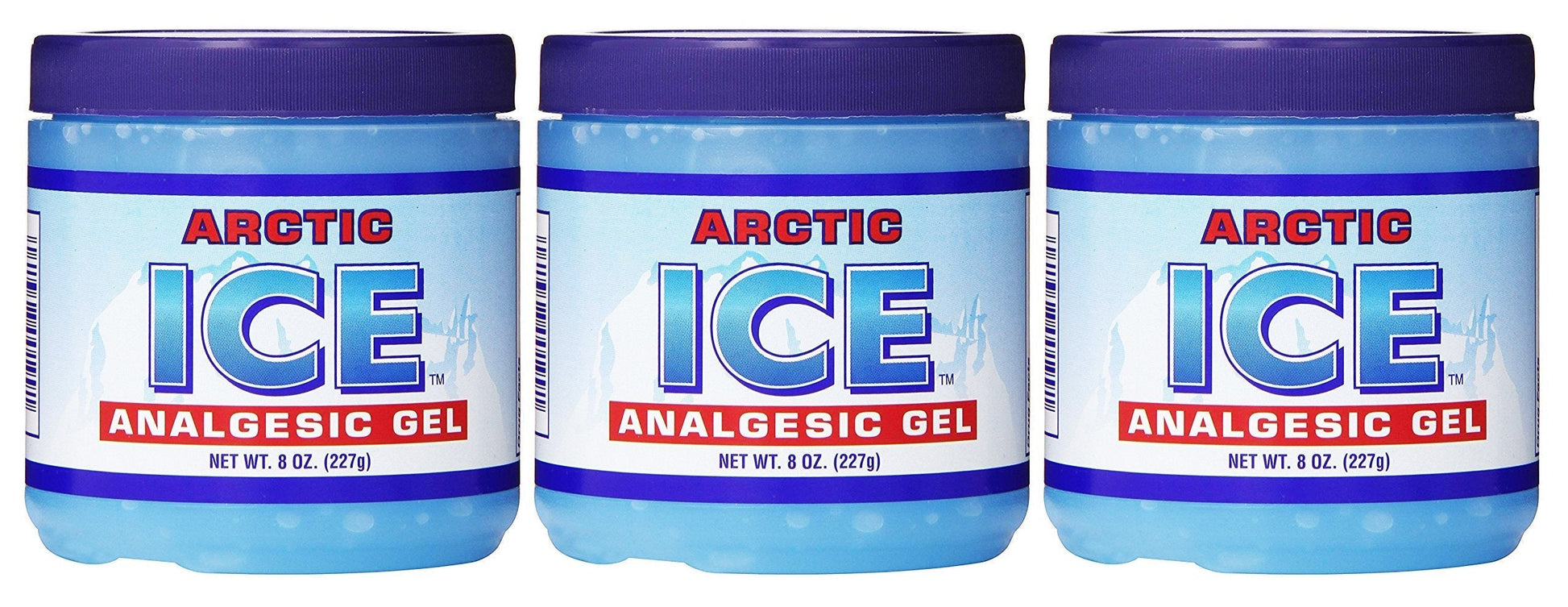 ARCTIC ICE Set of 3 Pain Relief Analgesic Gels! 8oz Each! Temporarily Relieves Muscle Aches, Backaches, Strains, Sprains, Arthritis, Bruises, Sports Injuries! Made in USA! (3) ARCTIC ICEBuy Supplements Australia