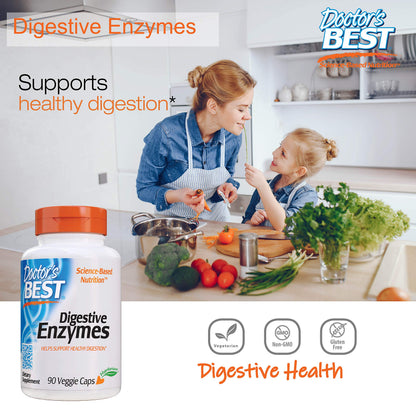 Doctor's Best Digestive Enzymes Non-GMO Vegetarian Gluten Free, 90 Cap Doctor's BESTBuy Supplements Australia
