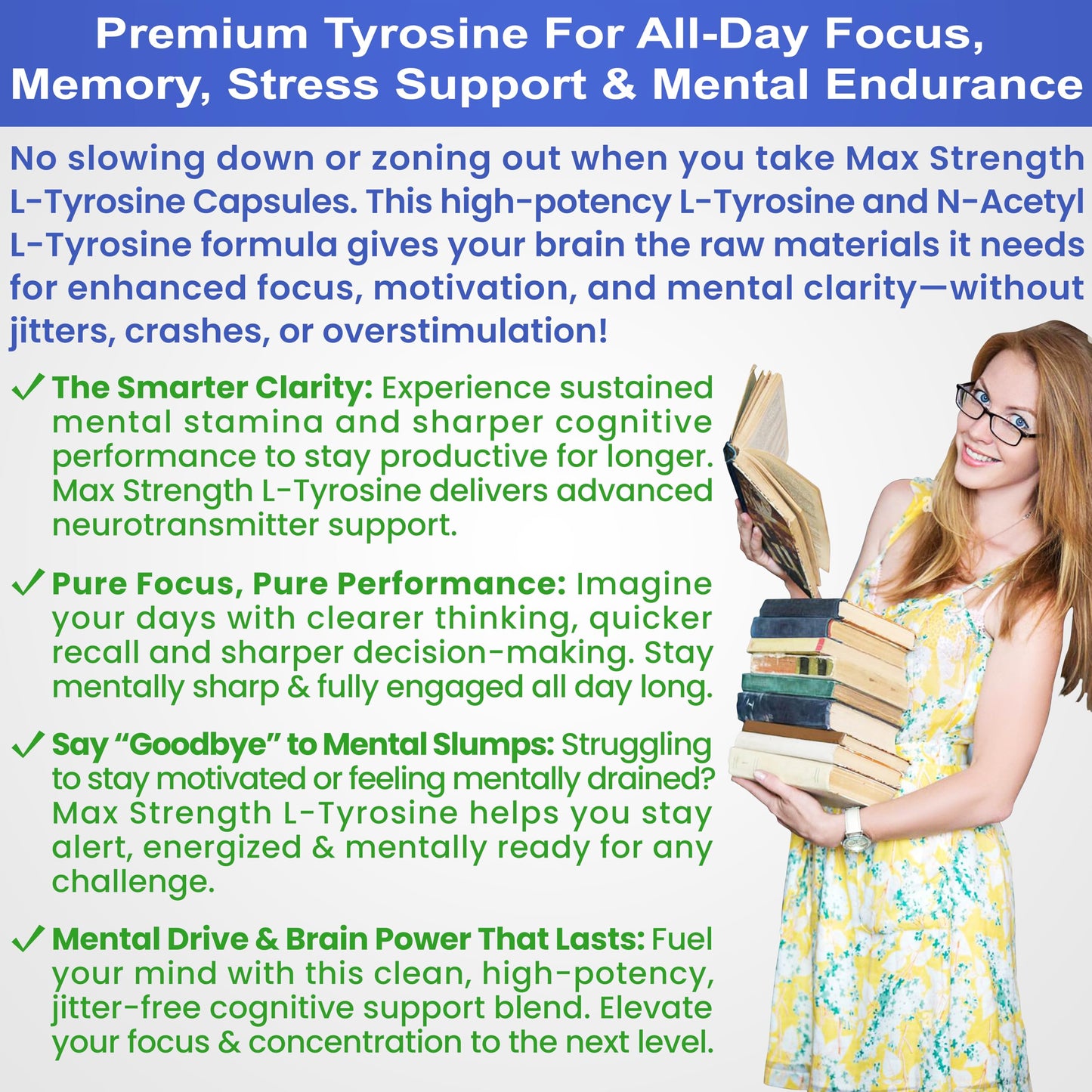 Max Strength L Tyrosine Supplement & N Acetyl L Tyrosine Peak Focus, Alertness, Concentration, Body & Mind Energy. L-Tyrosine 850mg Per 1 Capsule. A Well-Being Nutrient Boost For Performance BioWisdom NutraceuticalsBuy Supplements Australia