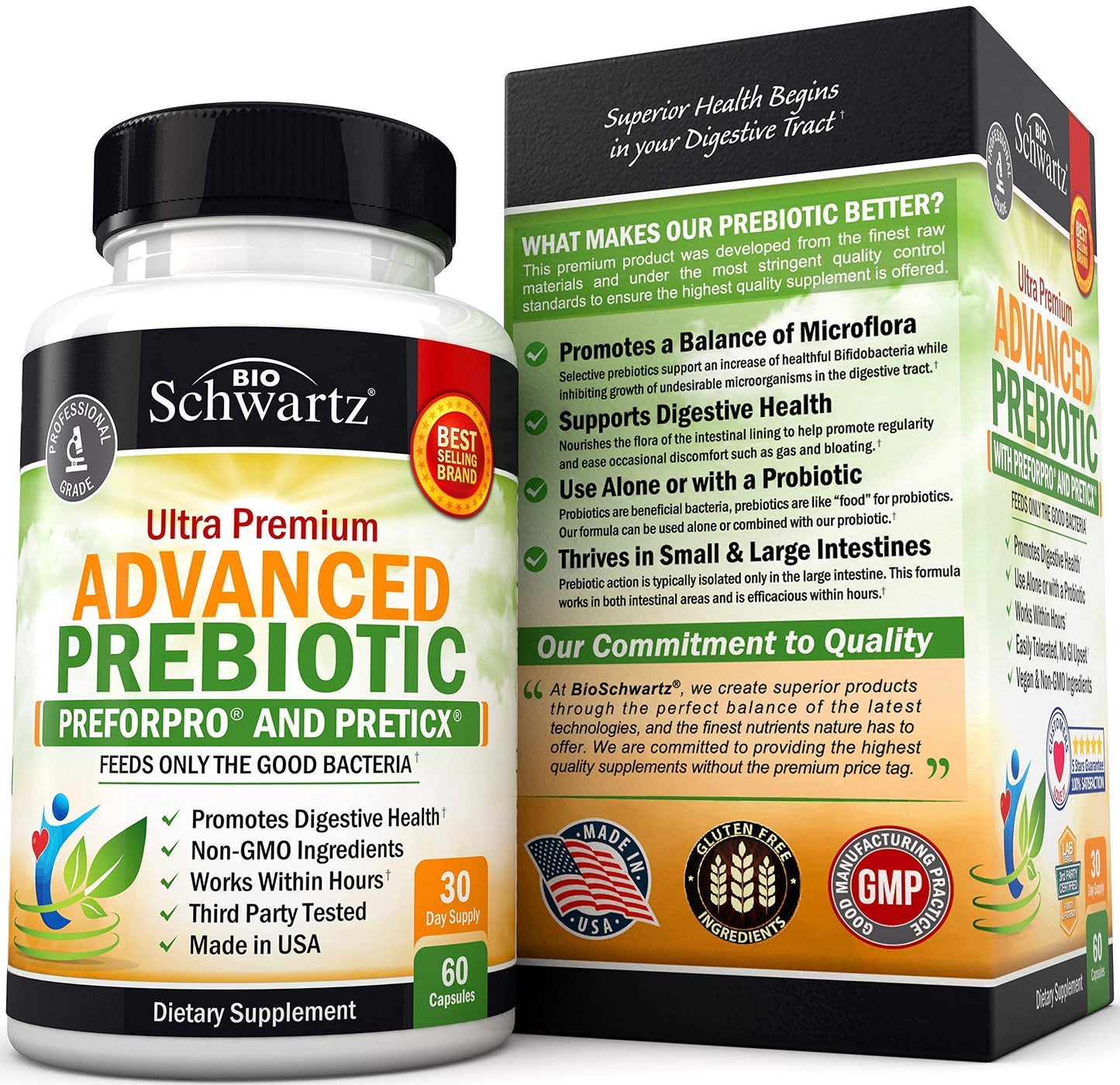Prebiotics for Advanced Gut Health - Immune System Support & Dietary Fiber BioSchwartzBuy Supplements Australia