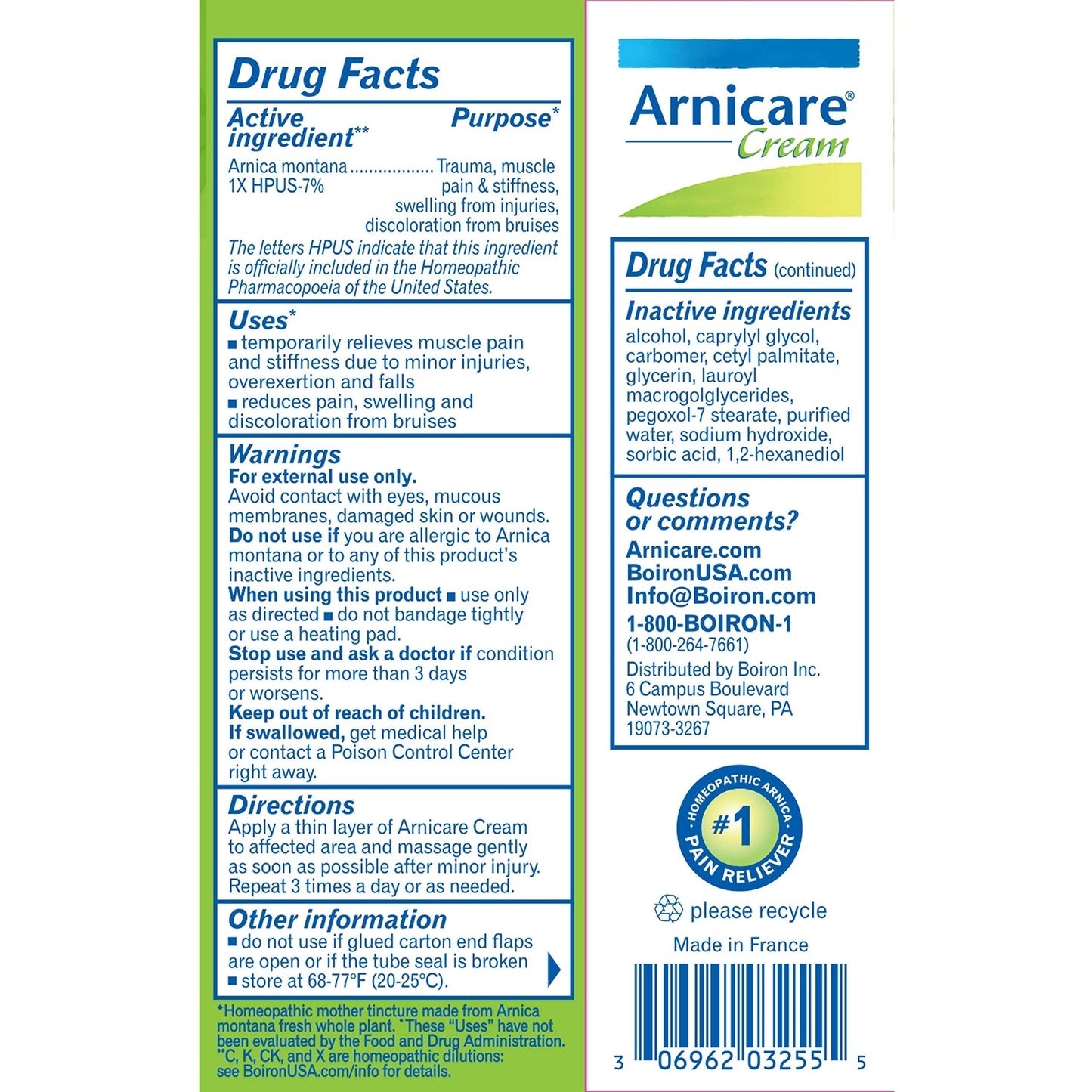 Boiron Arnicare Cream 1.33 oz (Pack of 4) BoironBuy Supplements Australia