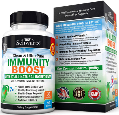 Immune Support Supplement with Vitamin C 1000mg Zinc Elderberry Extract Ginger BioSchwartzBuy Supplements Australia