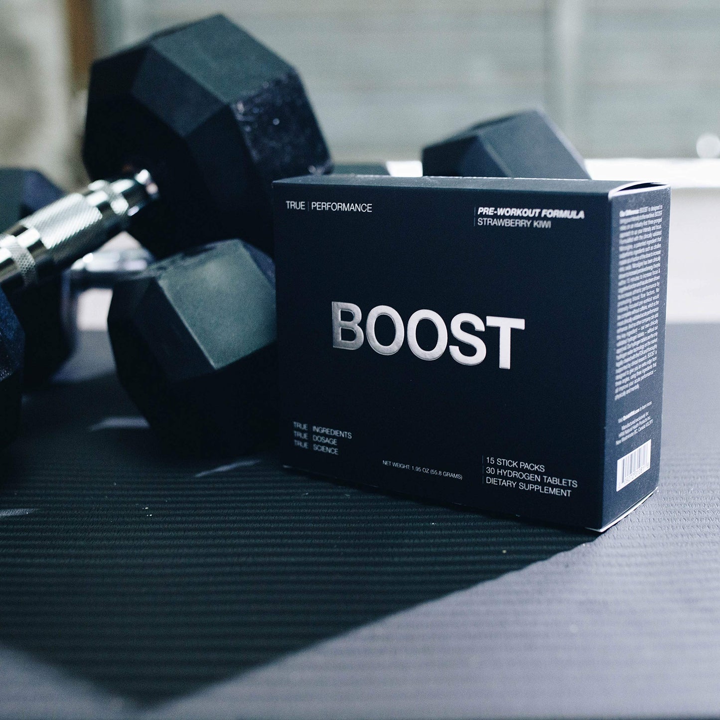 Pre Workout Mix & Nitric Oxide Booster, BOOST - Intense Performance, Energy, Endurance - Pre Workout Supplement with Caffeine, Hydrogen Tablets, Nitrosigine - 15 Servings