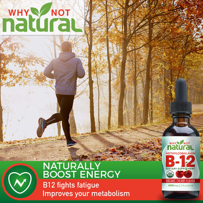 Why Not Natural Organic Vitamin B12 Liquid - Sublingual Extra Strength 60 x 5000 mcg Why Not NaturalBuy Supplements Australia