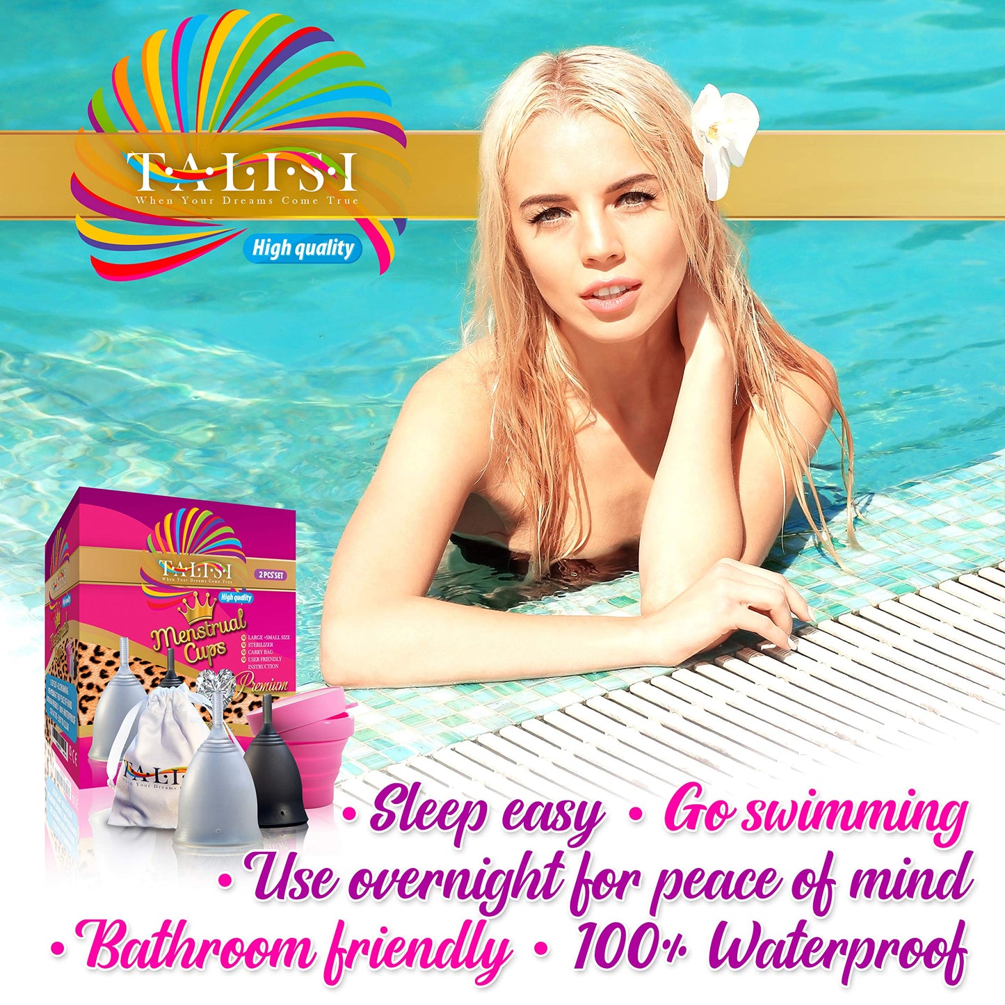 Talisi Soft Menstrual Cups Set of 2 - Reusable Period Cup for Women with Collapsible Case Holder Sterilizer TALISI WHEN YOUR DREAMS COME TRUEBuy Supplements Australia