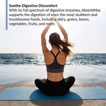 BioTrust AbsorbMax Broad Spectrum Digestive Enzyme Blend, Gluten Free, Non GMO, Digestive Support for Nutrient Digestion, Absorption and Periodic