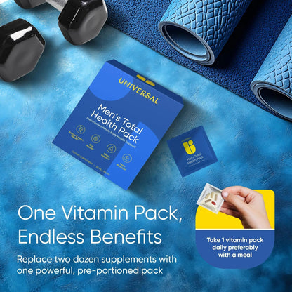 Men's Total Health Daily Vitamin Packs - 22 Essential Minerals & Vitamins for Men, All-in-One Multivitamin Supplement for Energy Universal UBuy Supplements Australia