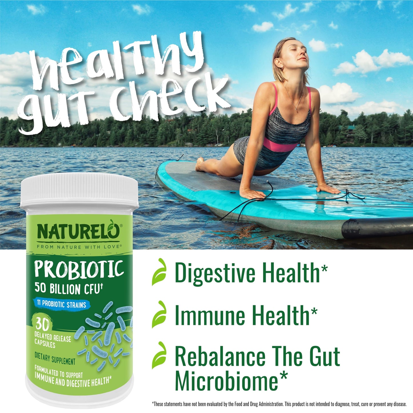 NATURELO Probiotic Supplement - 50 Billion CFU - 11 Strains - One Daily - Helps Support NATURELOBuy Supplements Australia