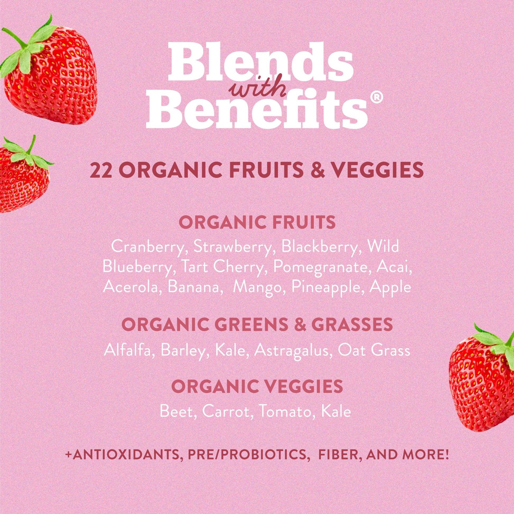 360 Nutrition Blends with Benefits Reds & Superfoods for Natural Antioxidants and Polyphenols, with Fruits & Veggies, Probiotics Digestion, Daily Energy - Berries & Cream - 30 Servings 360 NutritionBuy Supplements Australia