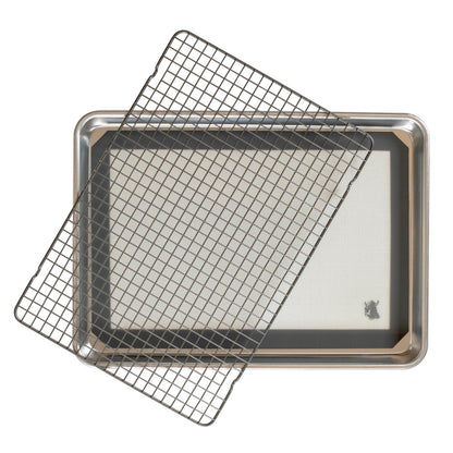 Nordic Ware Naturals Half Sheet Pan, Deluxe Silicone Liner and Cooling Rack, Cookie or Roasting Bakers Set Nordic WareBuy Supplements Australia