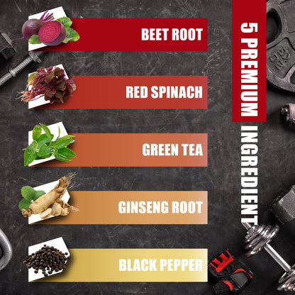 Beet Root, Green Tea, Red Spinach, Ginseng, Black Pepper - 150 Capsules - Supports Digestive, Immune System, Energy Levels - 5 Month Supply BMVINVOLBuy Supplements Australia