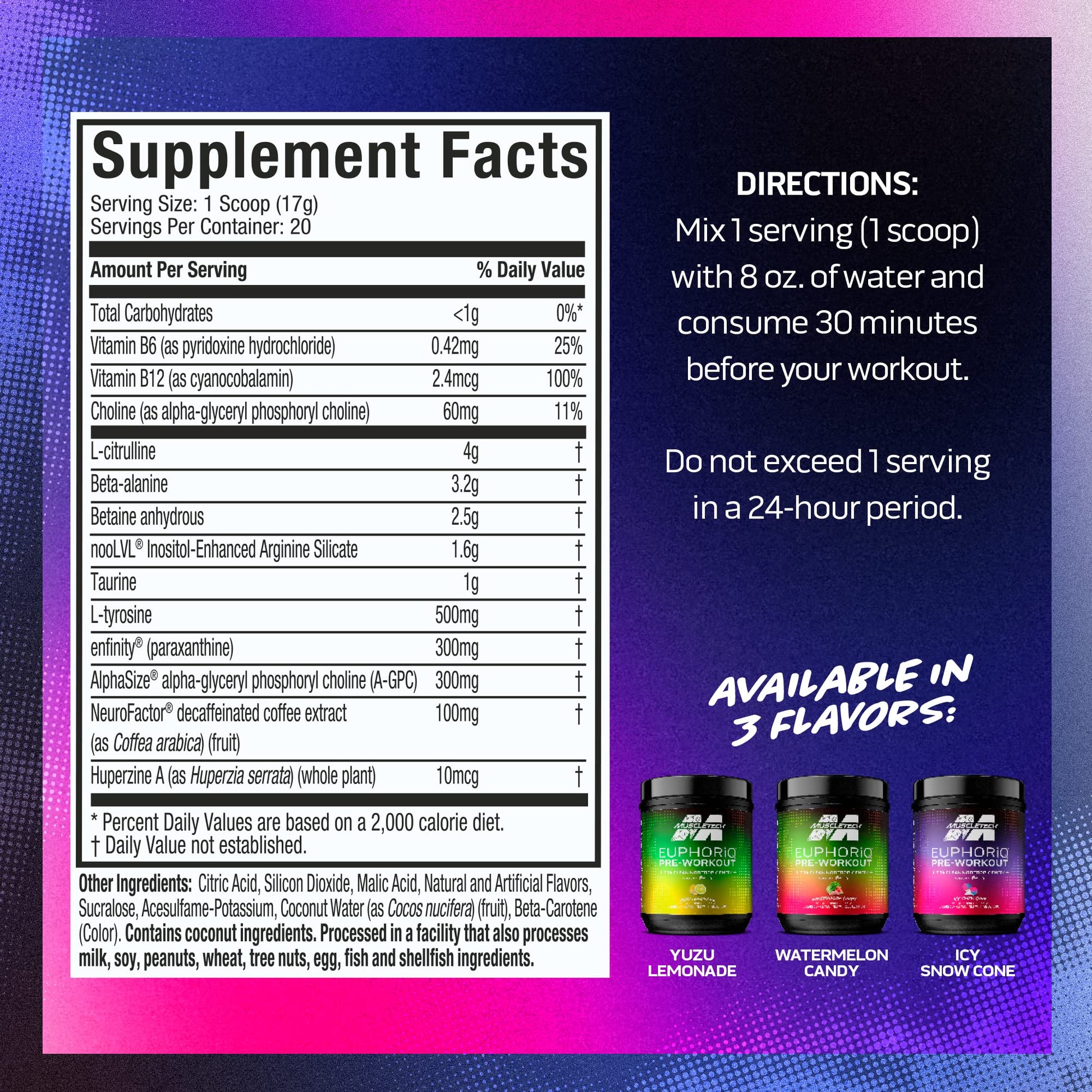 Pre Workout Powder MuscleTech EuphoriQ PreWorkout Smart Pre Workout Powder MuscleTechBuy Supplements Australia