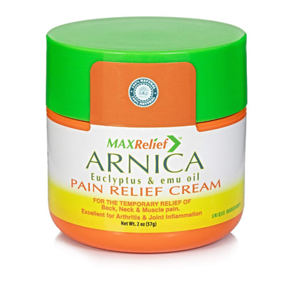 MaxRelief Arnica Montana Pain Cream - Advanced Formula for Deep Relief - Soothe Knee, Joint & Muscle Pain - Reduce Swelling, Joint Inflammation Fibromyalgia & Plantar Fasciitis Relief - Emu Oil 2oz MaxReliefBuy Supplements Australia