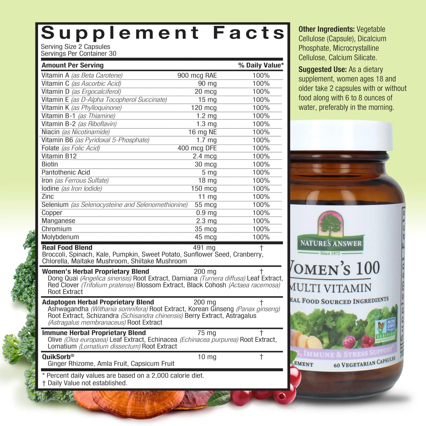 Nature's Answer Women's 100, Multivitamin, 60 Vegetarian Capsules Nature's Answer