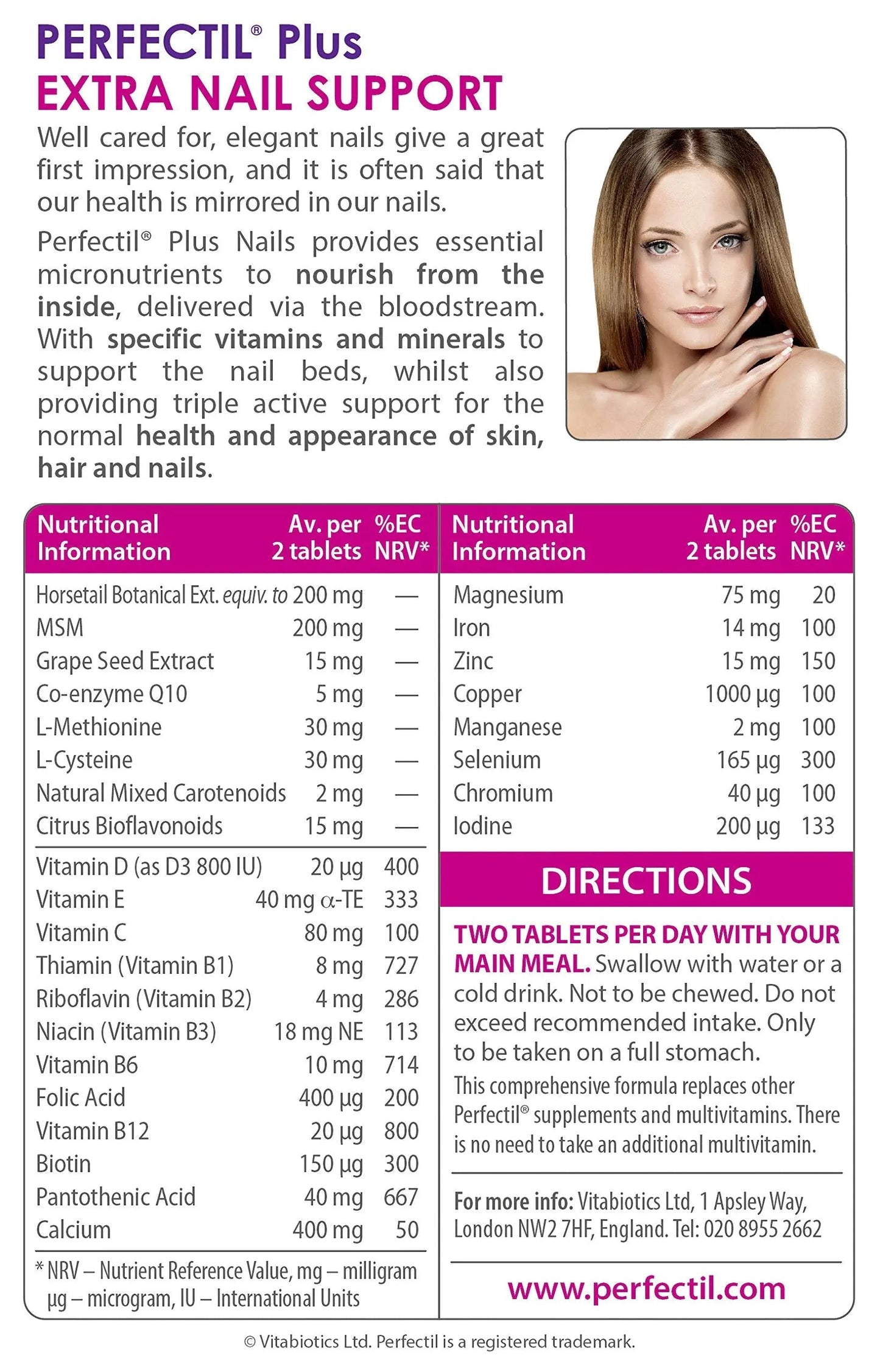Vitabiotics - Perfectil - Plus Nails Extra Support - 60 Tablets PerfectilBuy Supplements Australia