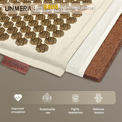 UNMERA Acupressure Mat and Pillow Set,Natural Premium Linen & Coconut Fiber Filling UNMERABuy Supplements Australia