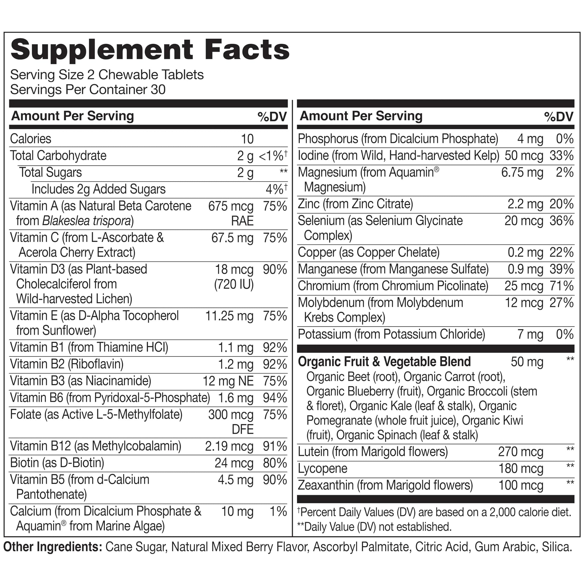 NATURELO Chewable Vitamin for Kids Multivitamin with Whole Food Organic Fruit Blend - 60 Tablets for Children NATURELO