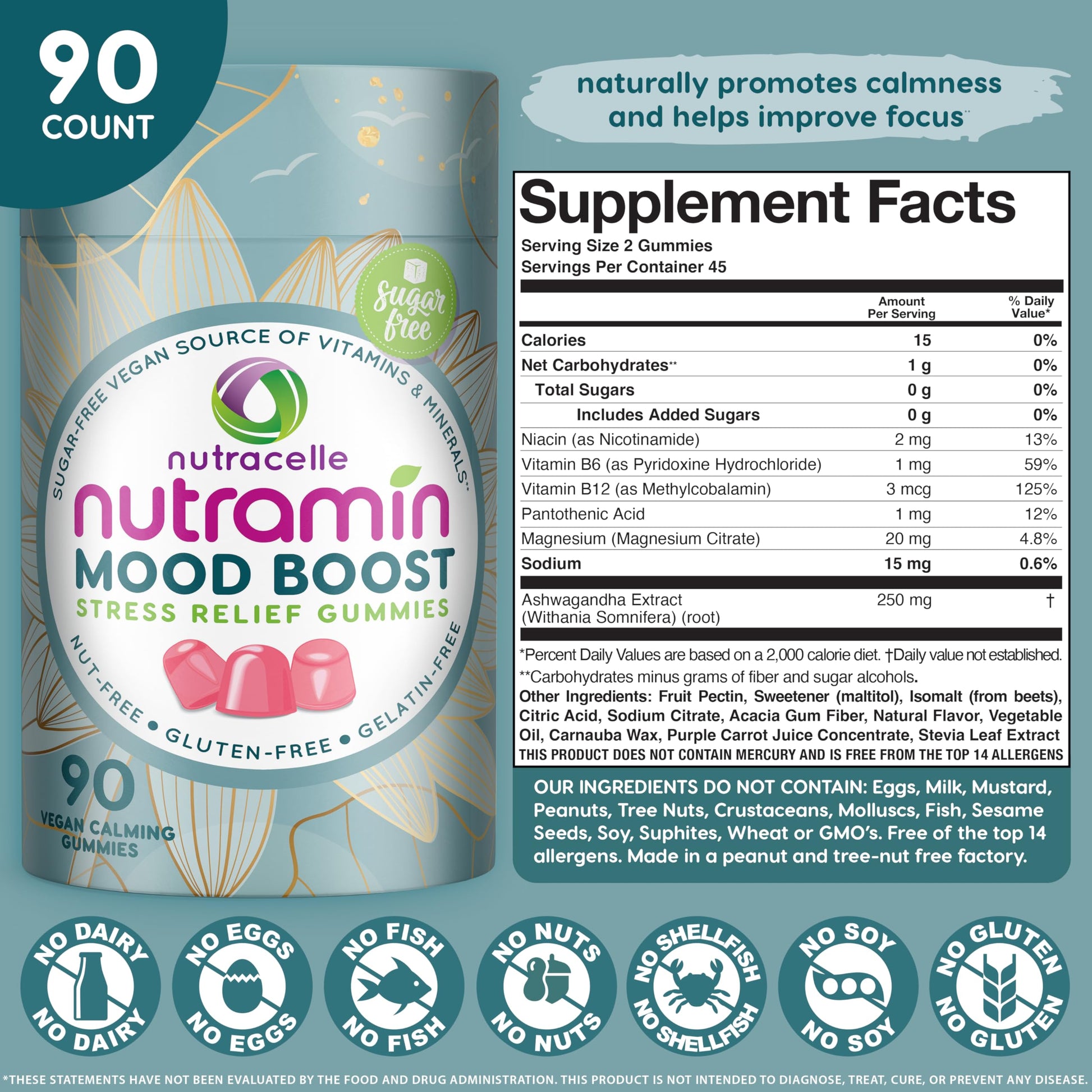 Nutracelle NUTRAMIN Mood Boost Multivitamin Gummy - Delicious & Yummy Anti-Stress NutracelleBuy Supplements Australia