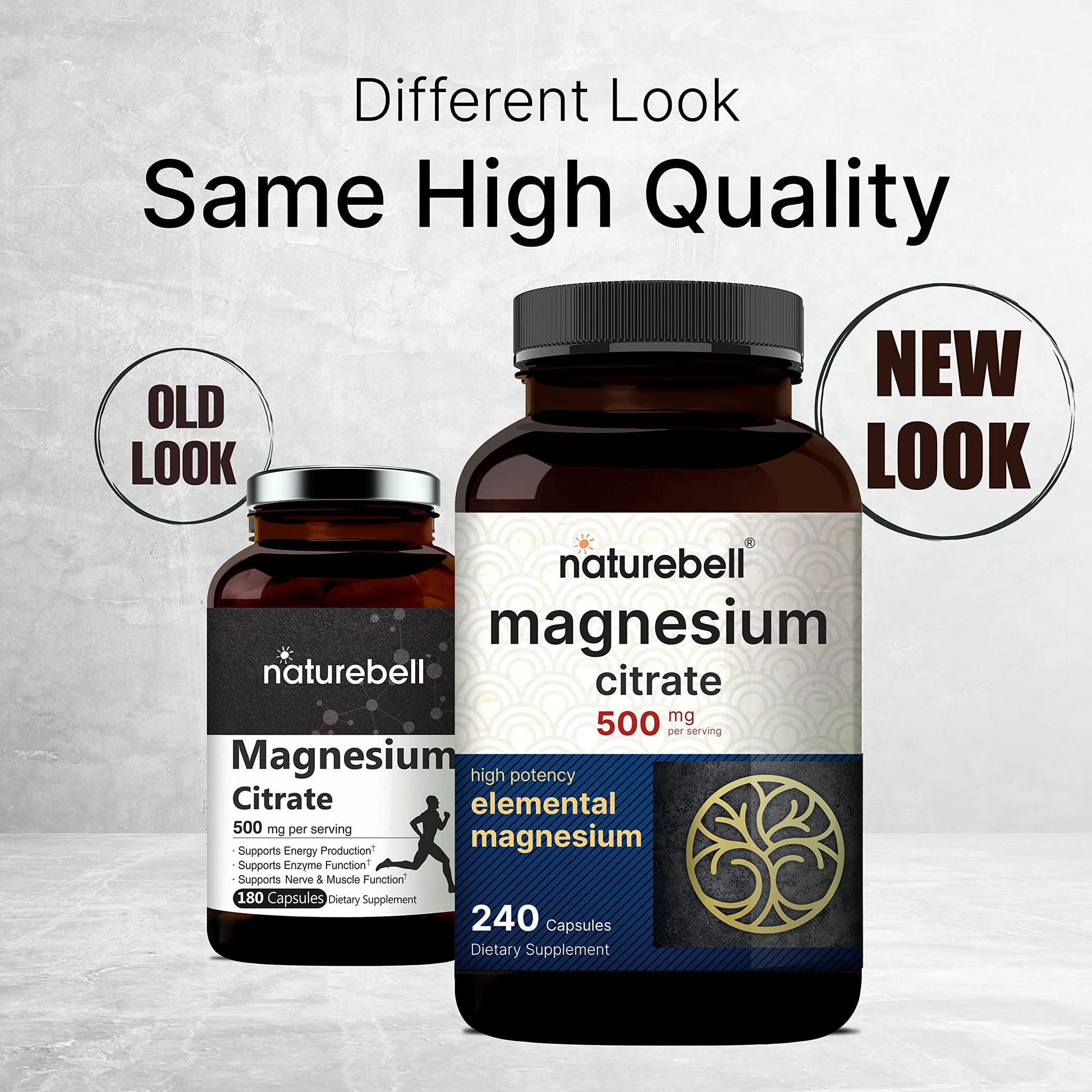 Magnesium Citrate 500mg, 240 Capsules (Citrato de Magnesio) | High Purity Elemental NatureBellBuy Supplements Australia