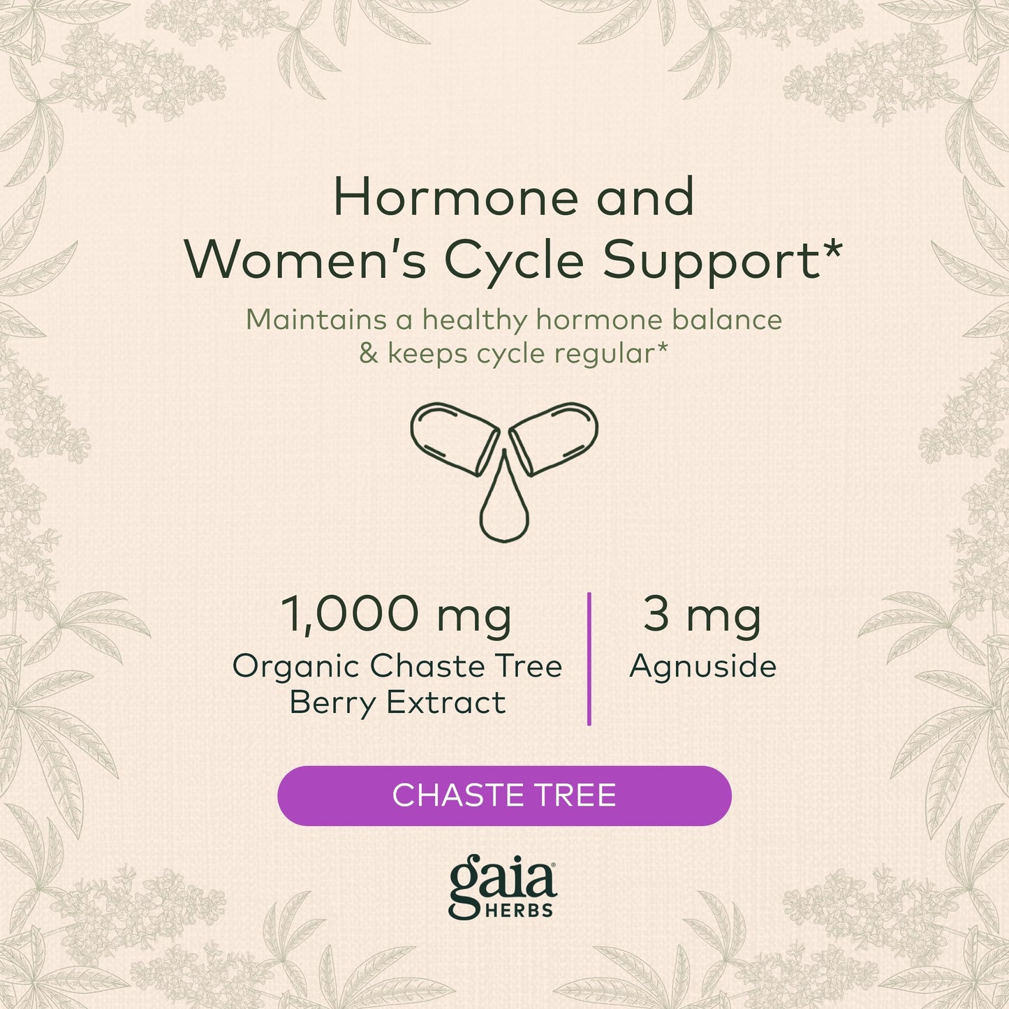 Gaia Herbs Vitex Berry (Chaste Tree) - Supports Hormone Balance & Fertility Gaia HerbsBuy Supplements Australia