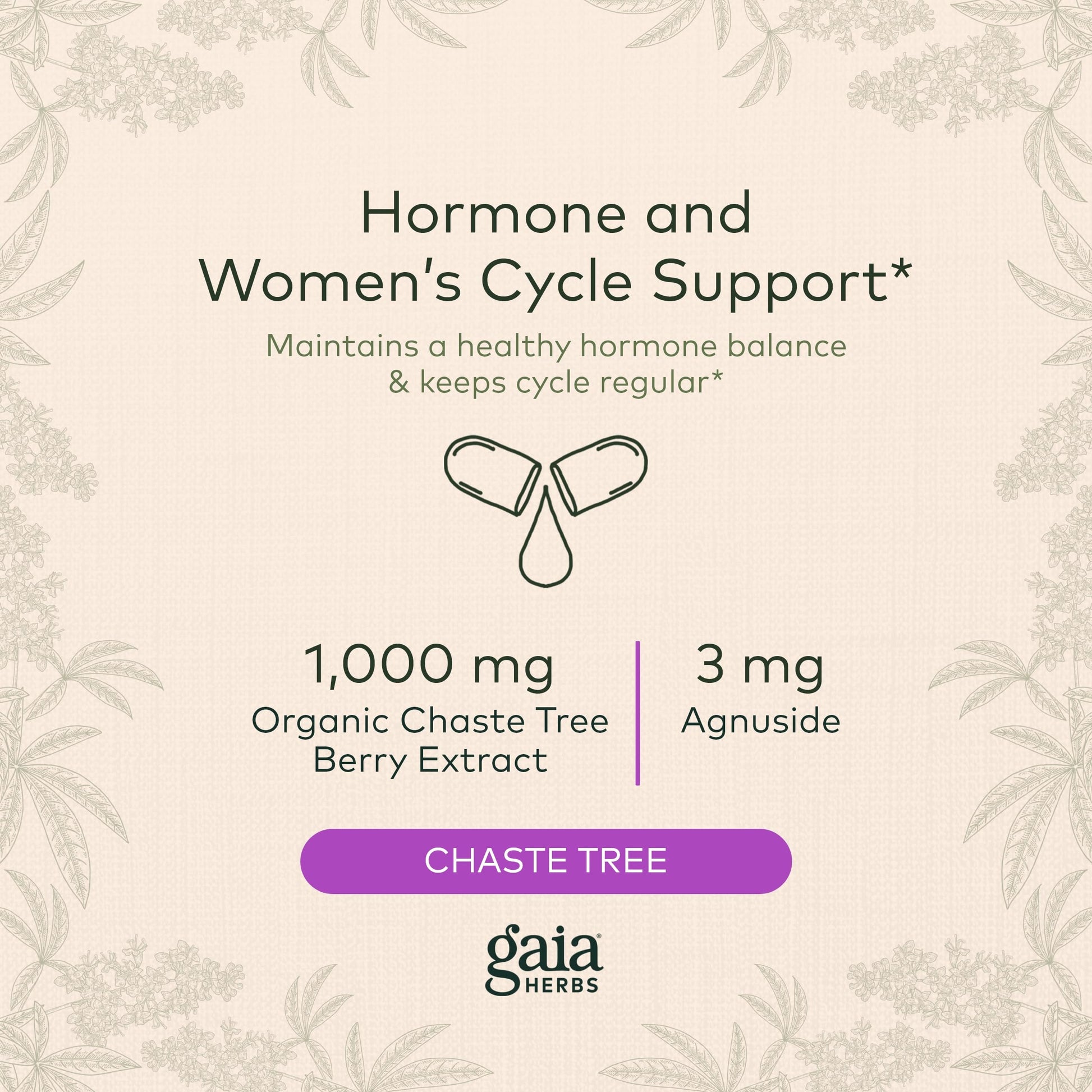 Gaia Herbs Vitex Berry (Chaste Tree) - Supports Hormone Balance & Fertility Gaia HerbsBuy Supplements Australia