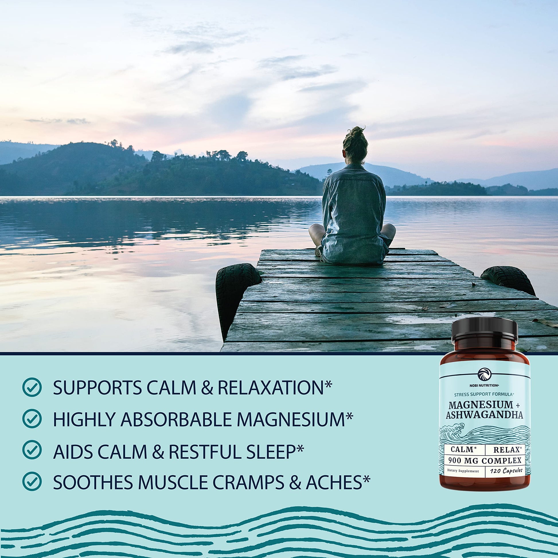 Magnesium Ashwagandha | Calming Magnesium Supplement for Adults | Relax, Rest Nobi NutritionBuy Supplements Australia