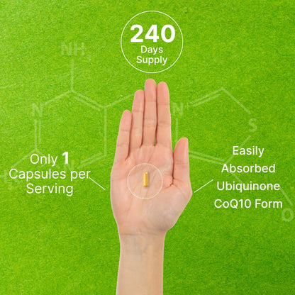 CoQ10 100mg, 240 Capsules – with Omega 3 Fatty Acid 100mg – Bioavailable Coenzyme DEAL SUPPLEMENTBuy Supplements Australia