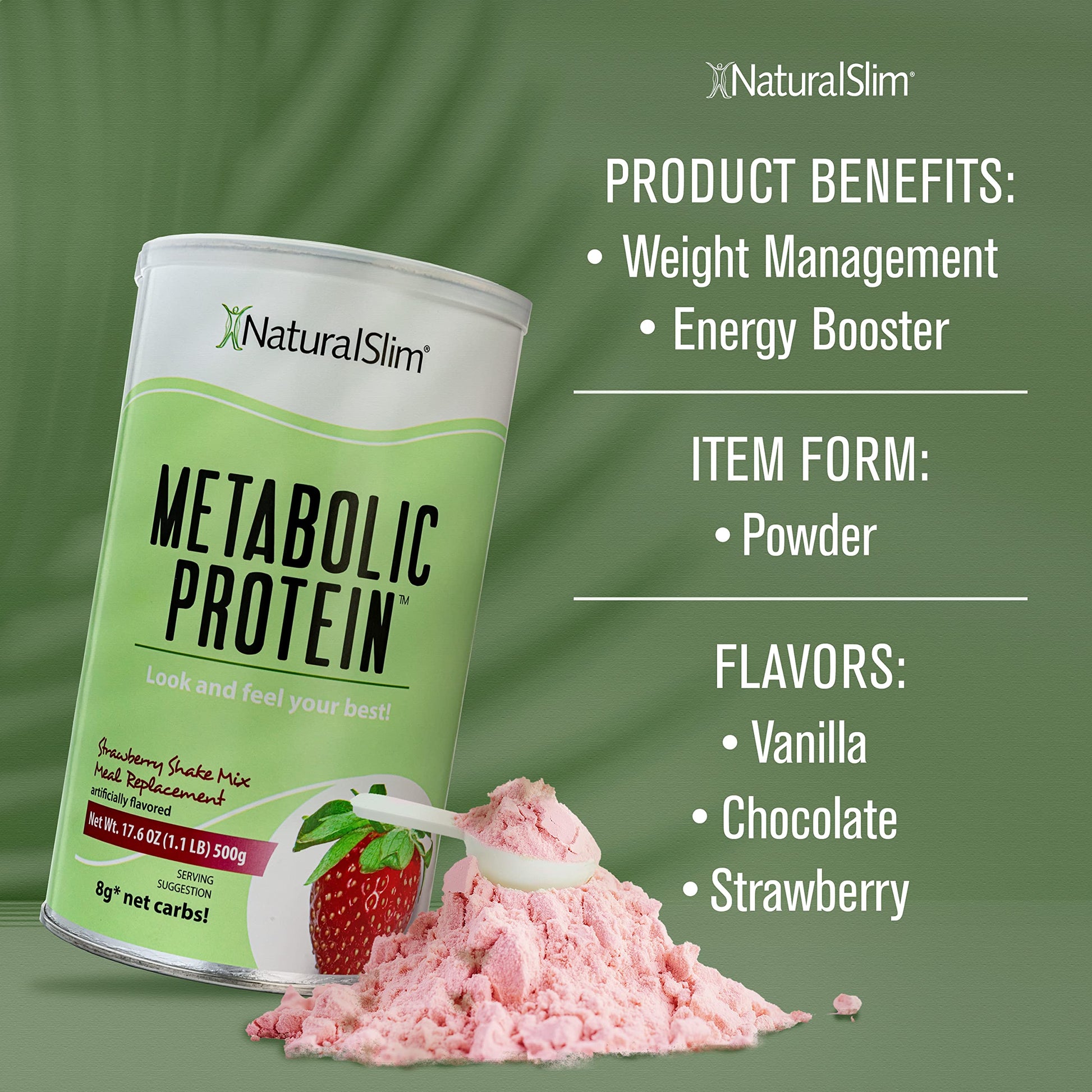 NaturalSlim Metabolic Whey Protein Powder Strawberry – Low Carb, Meal Replacement NaturalSlimBuy Supplements Australia