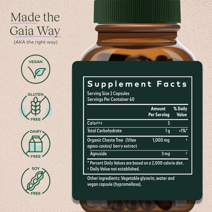 Gaia Herbs Vitex Berry (Chaste Tree) - Supports Hormone Balance & Fertility Gaia HerbsBuy Supplements Australia