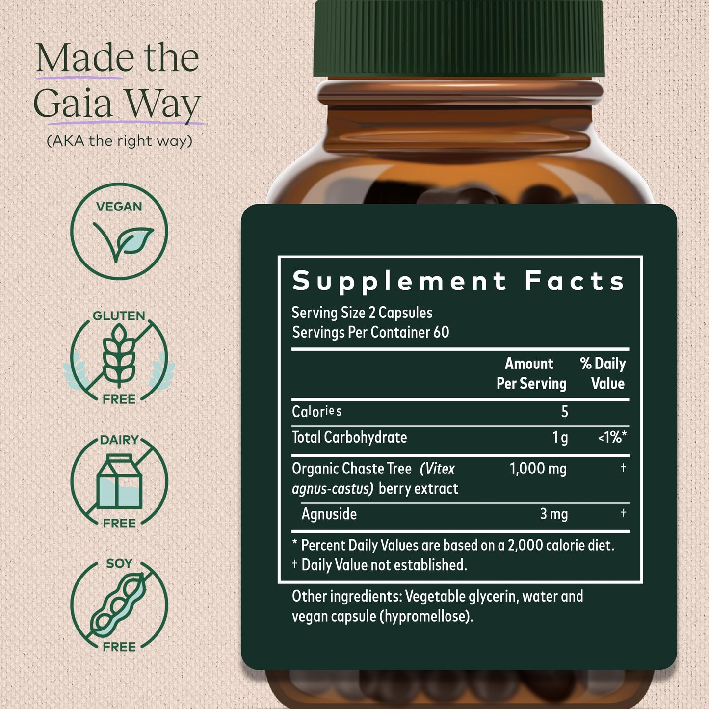 Gaia Herbs, Vitex Berry Vegan Liquid Phyto Capsules - PMS Support Supplement, Chaste Tree berry Gaia HerbsBuy Supplements Australia