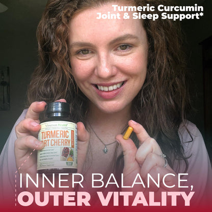 Turmeric Curcumin Supplement with 10:1 Tart Cherry Extract & Celery Seed Extract – Natural Uric Acid Balance, Joint Health & Sleep Aid – Turmeric Curcumin with Black Pepper – 60 Tart Cherry Capsules Vimerson HealthBuy Supplements Australia