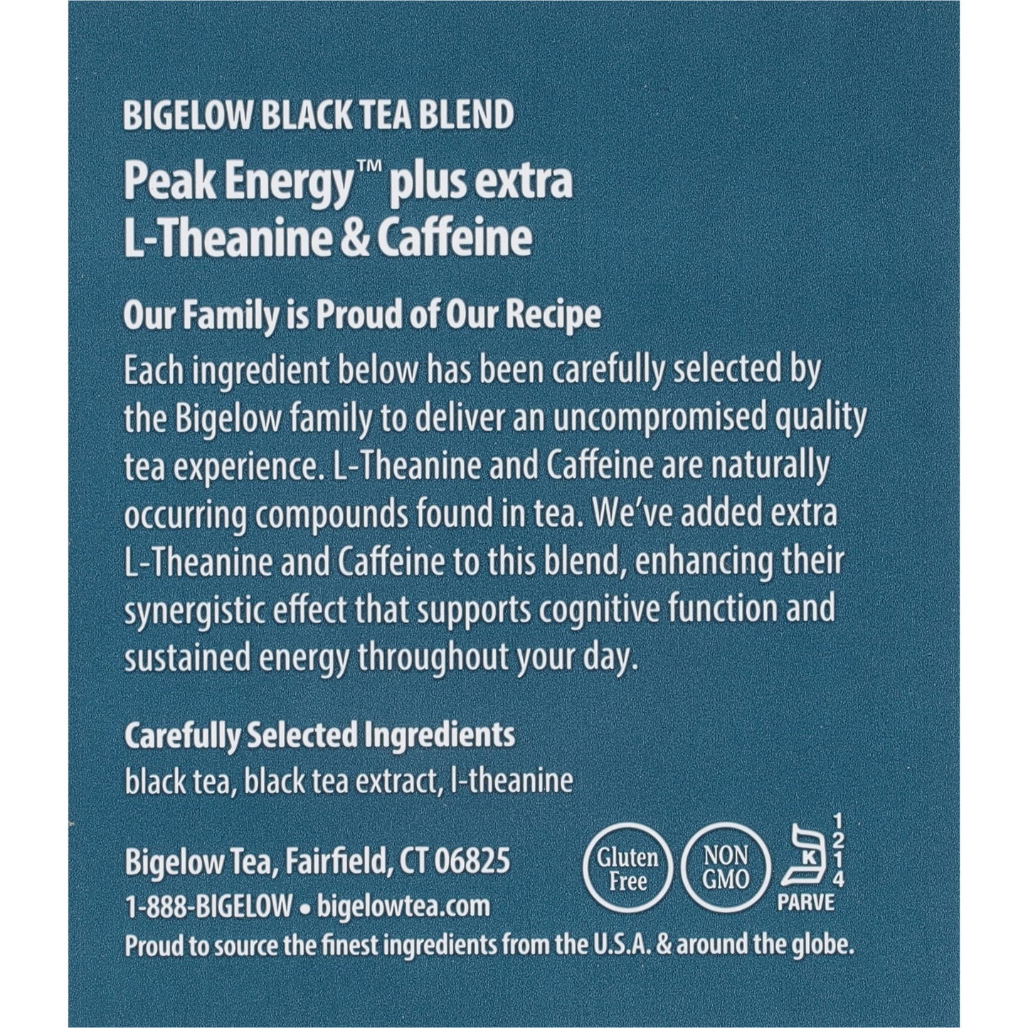 Bigelow Tea Peak Energy plus extra L-Theanine & Caffeine, 18 Count (Pack of 6), 108 Total Tea Bags Bigelow TeaBuy Supplements Australia