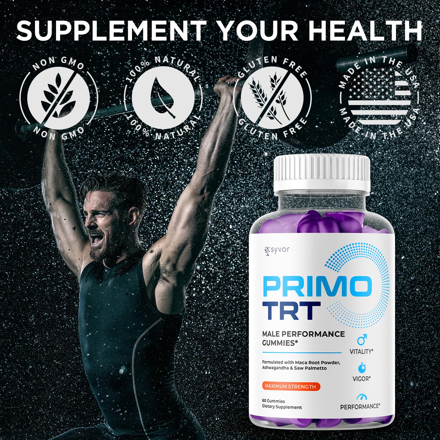 (2 Pack) Primo TRT Gummies for Men, Official Primo TRT Male Performance Gummys with Maximum Strength Ingredients, Advanced PrimoTRT Male Health Support Supplement with Premium Vitamins (120 Gummies) S.O LabsBuy Supplements Australia
